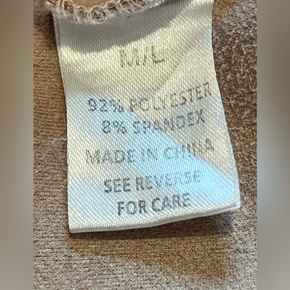 WISHLIST Women’s Stretch Faux Suede Top, Short Sleeve, Loose Fit, Cream, M/L - Picture 9 of 9